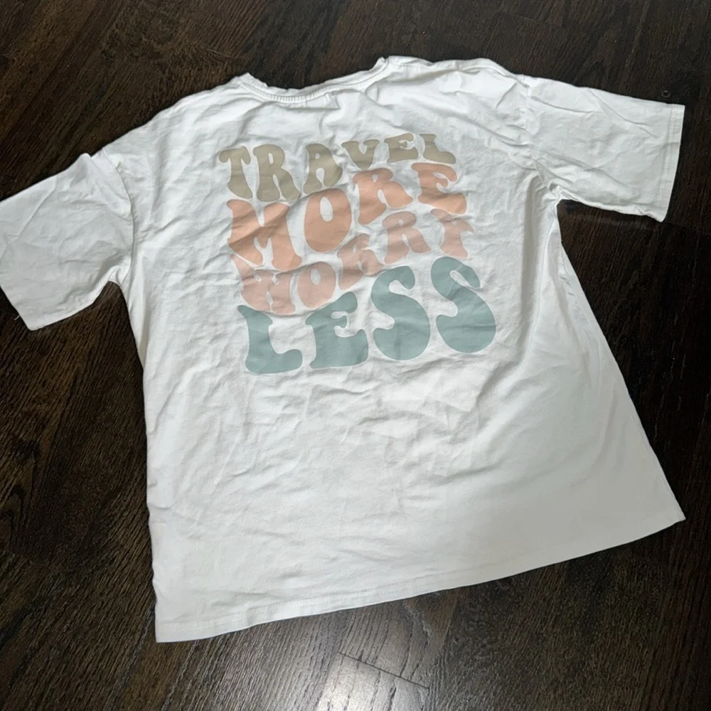 SHEIN Tween Girl Casual Short Sleeve Slogan Pattern T-Shirt Size 11-12y